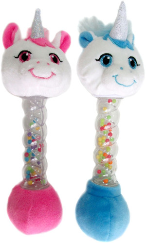Jednorożec grzechotka 2 kolory - 20cm Różowy - pluszak, maskotka