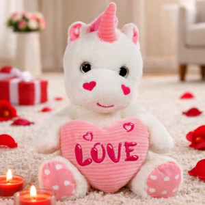 Jednorożec Love z sercem - 23cm - pluszak, maskotka
