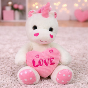 Jednorożec Love z sercem - 28cm - pluszak, maskotka