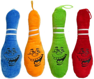 Kręgle pluszowe 4 kolory - 23cm Czerwony - pluszak, maskotka