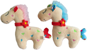 Konik Grzechotka 2 kolory Koń - 26cm Czerwony - pluszak, maskotka