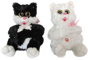 Kotek Love 2 kolory (Głos) - 25cm Czarny - pluszak, maskotka
