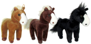 Konik 3 kolory Koń (Głos) - 20cm Ciemny brąz - pluszak, maskotka