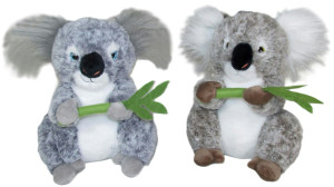 Miś Koala z liściem 2 kolory - 20cm Brązowy - pluszak, maskotka
