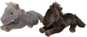 Konik Leżący Koń 2 kolory (Głos) - 28cm Ciemny brąz - pluszak, maskotka