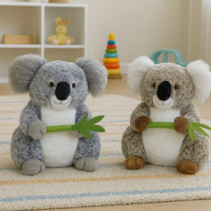 Miś Koala z liściem 2 kolory - 45cm Brązowy - pluszak, maskotka