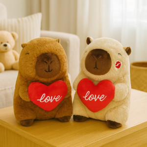 Kapibara Love z sercem 2 kolory - 16cm Jasny brąz - pluszak, maskotka
