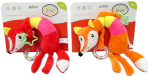 Lisek Grzechotka 2 kolory Baby - 27cm Czerwony - pluszak, maskotka