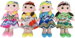 Lalka wzorzysta 4 kolory - 40cm Żółty - pluszak, maskotka