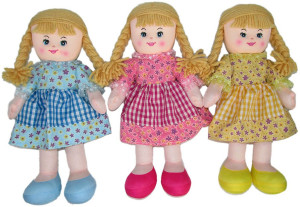 Lalka 3 kolory - 30cm Różowy - pluszak, maskotka
