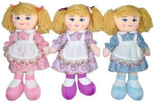 Lalka 3 kolory - 30cm Różowy - pluszak, maskotka