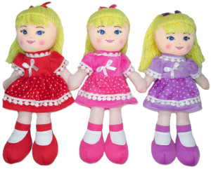 Lalka Blondynka 3 kolory (Głos) - 40cm Czerwony - pluszak, maskotka