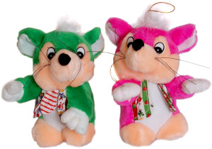 Myszka 2 kolory - 12cm Zielony - pluszak, maskotka