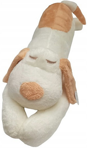 Poduszka Piesek Kremowo-Brązowy Wałek Toczek - 85cm - pluszak, maskotka