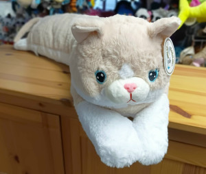Poduszka Kotek Wałek Toczek Beżowy Puszak - 85cm - pluszak, maskotka