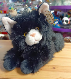 Kotek Leżący Puszak Czarny - 50/45cm - pluszak, maskotka
