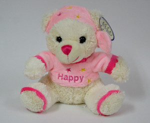 Miś kremowy Happy - 27cm - pluszak, maskotka