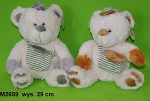 Miś w czapce 2 kolory - 29cm Dowolny / Mix - pluszak, maskotka