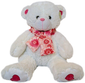 Miś w szaliku różowy Love - 30cm - pluszak, maskotka
