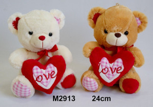 Miś Love Serce 2 kolory - 24cm Dowolny / Mix - pluszak, maskotka