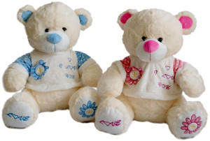 Miś I Love You 2 kolory - 45cm Różowy - pluszak, maskotka