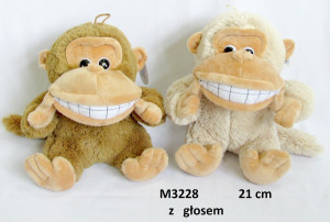 Małpka z uśmiechem 2 kolory (Głos) - 21cm Dowolny / Mix - pluszak, maskotka