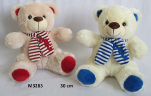 Miś Szalik 2 kolory - 30cm Brązowy - pluszak, maskotka