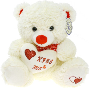 Miś Serce Kiss Me Kremowy - 30cm - pluszak, maskotka