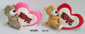 Miś Love 2 kolory - 30x16cm Szary - pluszak, maskotka