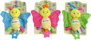 Motyl Baby Grzechotka 3 kolory (Głos) - 18cm Różowy - pluszak, maskotka