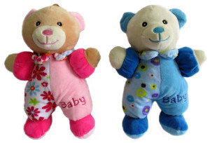 Miś Grzechotka Baby 2 kolory (Głos) - 28cm - pluszak, maskotka
