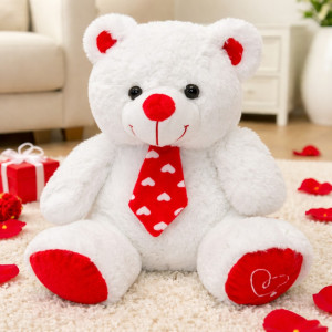 Biały Miś w krawacie Love - 40cm - pluszak, maskotka