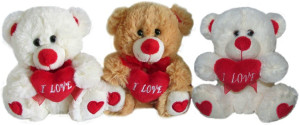 Miś z sercem Love You - 15cm Biały - pluszak, maskotka