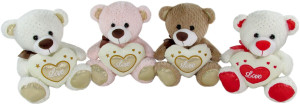 Miś z sercem Love 4 kolory - 24cm Czerwony - pluszak, maskotka