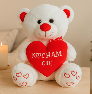 Duży Miś z sercem Kocham Cię - 30cm - pluszak, maskotka