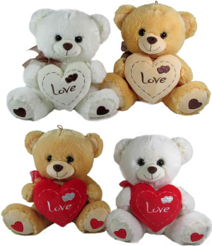 Miś z sercem 4 wzory Love - 40cm Dowolny / Mix - pluszak, maskotka