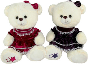 Pani Miś 2 kolory - 30cm Czerwony - pluszak, maskotka