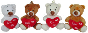 Miś z sercem Kiss Me 4 kolory - 12cm - pluszak, maskotka