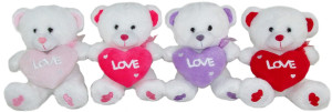 Miś Love z sercem Pastelowe 4 kolory - 21cm Model 1 - pluszak, maskotka
