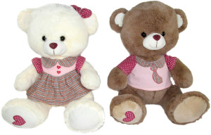 Pan / Pani Miś w sukience 2 wzory - 42cm Kremowy - pluszak, maskotka