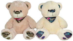 Miś z chustą 2 kolory Love - 30cm Brązowy - pluszak, maskotka