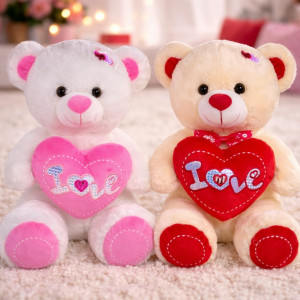 Duży Miś z sercem Love 2 kolory - 50cm Czerwony - pluszak, maskotka