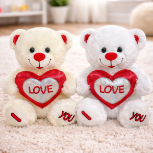 Duży Miś z sercem Love 2 kolory - 30cm Dowolny / Mix - pluszak, maskotka