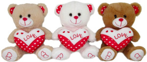 Miś Love z sercem 3 kolory - 22cm Model 3 - pluszak, maskotka