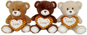 Miś z sercem Love 3 kolory - 22cm Model 3 - pluszak, maskotka