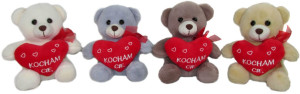 Miś Kocham Cię z sercem 4 kolory - 17cm Dowolny / Mix - pluszak, maskotka