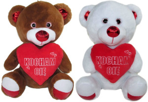 Miś Słodziak Kocham Cię z sercem 2 kolory - 30cm Dowolny / Mix - pluszak, maskotka