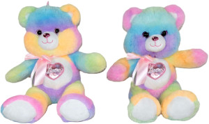Kolorowy Tęczowy Miś Love - 35/25cm - pluszak, maskotka