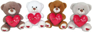Miś z sercem Love 4 kolory - 15cm Dowolny / Mix - pluszak, maskotka