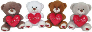 Miś z sercem Love 4 kolory - 25cm Dowolny / Mix - pluszak, maskotka